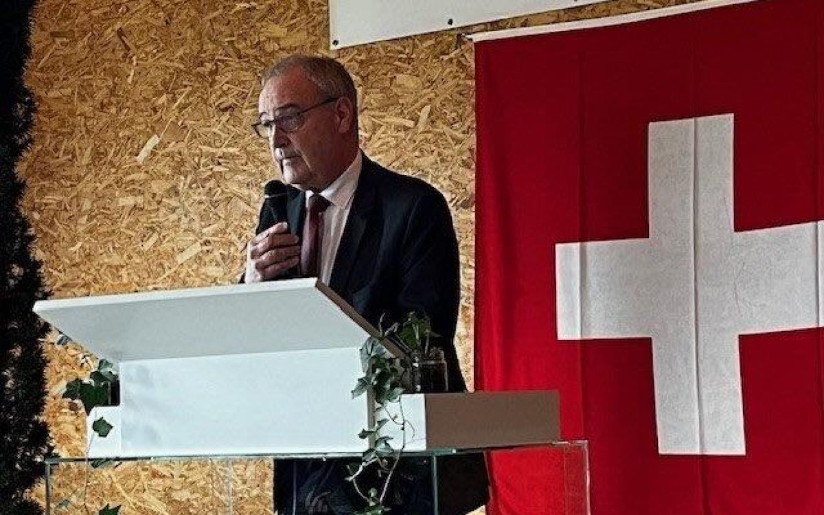 Bunderat Guy Parmelin als Hauptredner bei der Jahresversammlung der IG BauernUnternehmen. Foto: kim