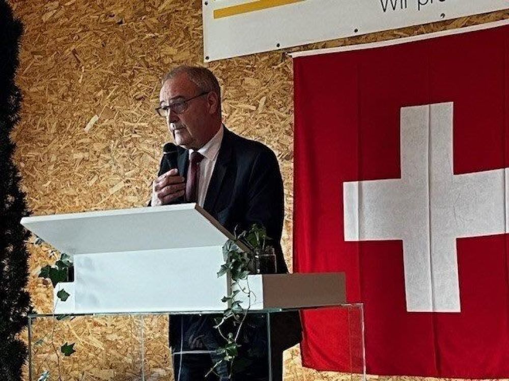 Bunderat Guy Parmelin als Hauptredner bei der Jahresversammlung der IG BauernUnternehmen. Foto: kim